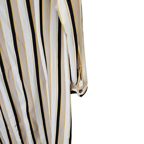 NY Collection Striped Button-Down Shirt Dress Size L - Picture 9 of 13